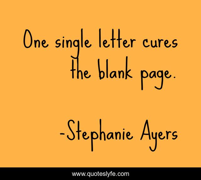 One single letter cures the blank page.