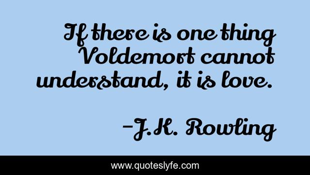 If there is one thing Voldemort cannot understand, it is love.