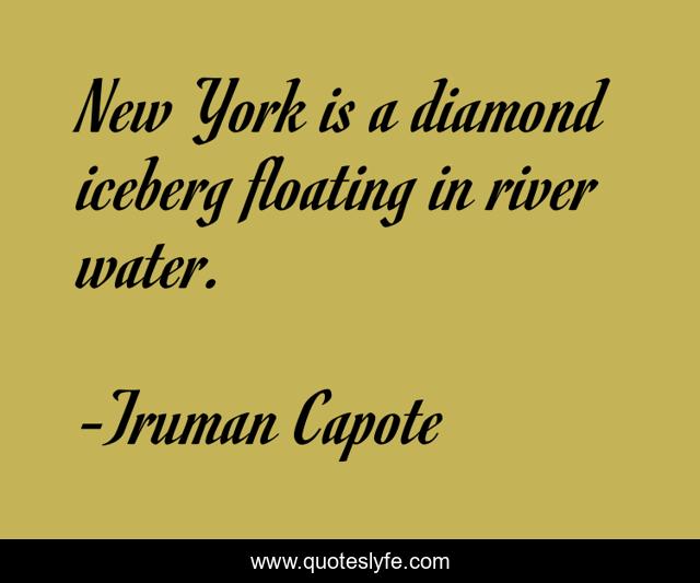 New York is a diamond iceberg floating in river water.