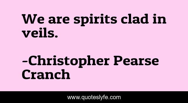 We are spirits clad in veils.