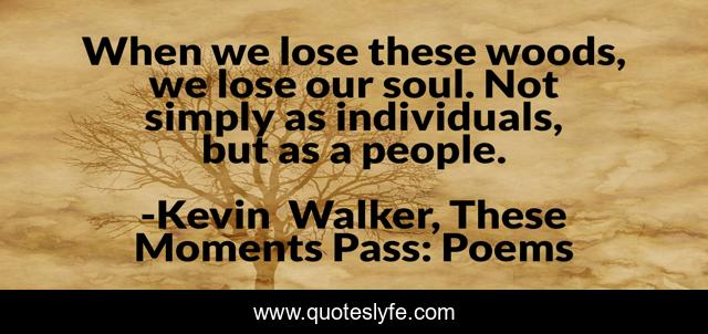 When we lose these woods, we lose our soul. Not simply as individuals, but as a people.