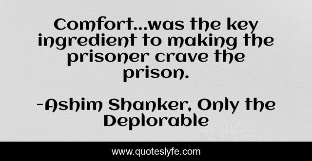 Comfort...was the key ingredient to making the prisoner crave the prison.