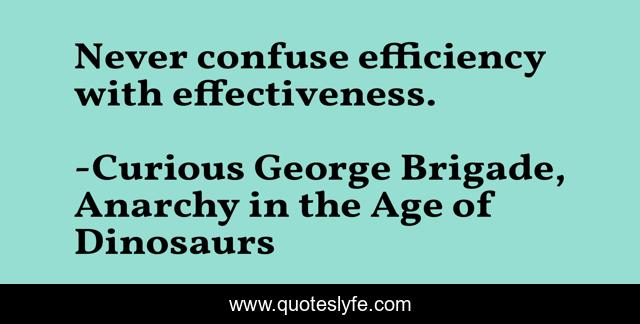 Never confuse efficiency with effectiveness.