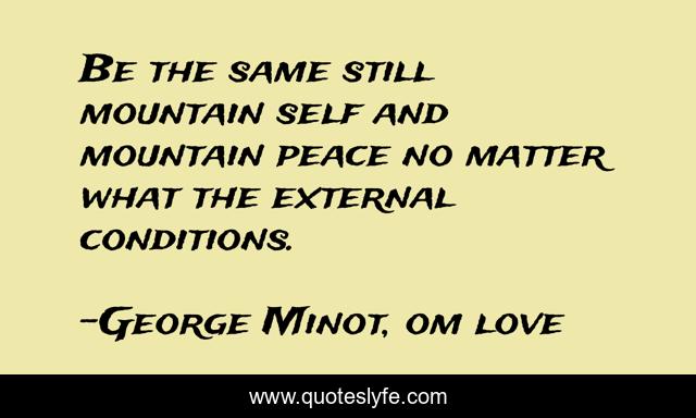 Be the same still mountain self and mountain peace no matter what the external conditions.