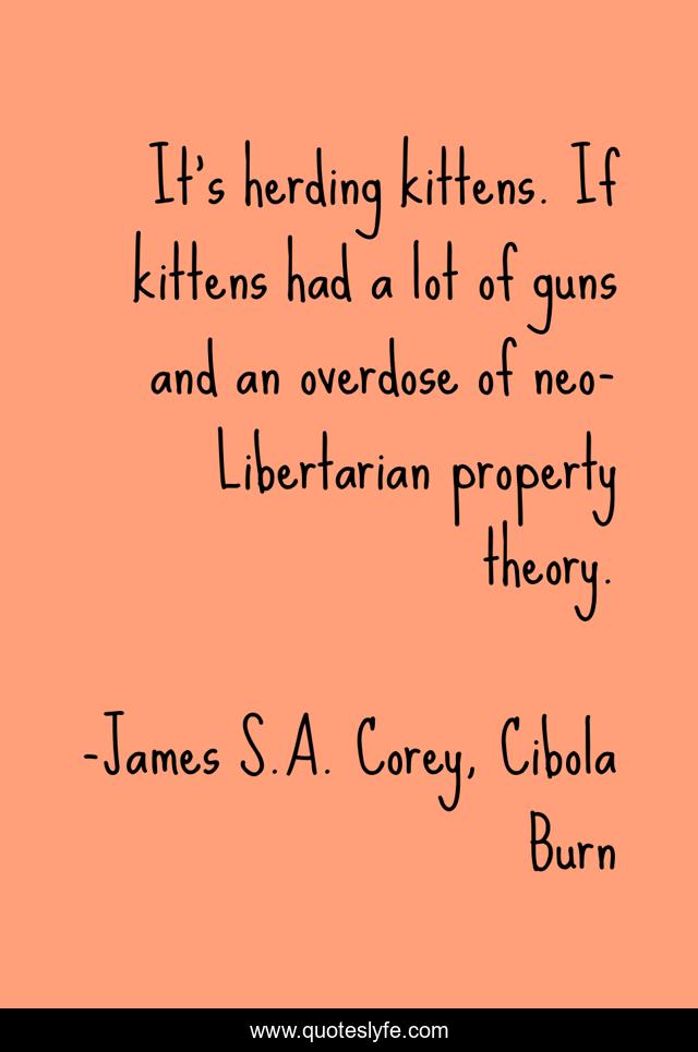 It’s herding kittens. If kittens had a lot of guns and an overdose of neo-Libertarian property theory.