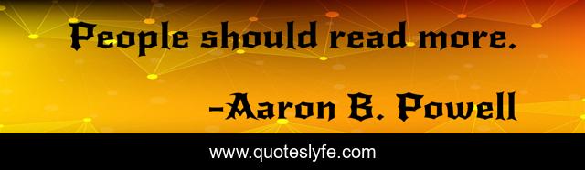 People should read more.