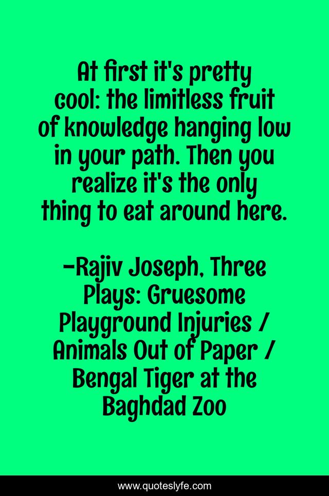 At first it's pretty cool: the limitless fruit of knowledge hanging low in your path. Then you realize it's the only thing to eat around here.