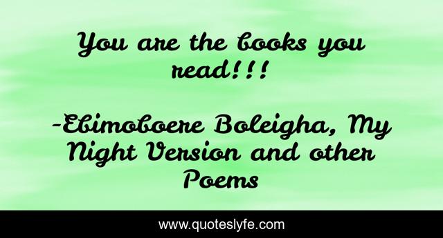 You are the books you read!!!