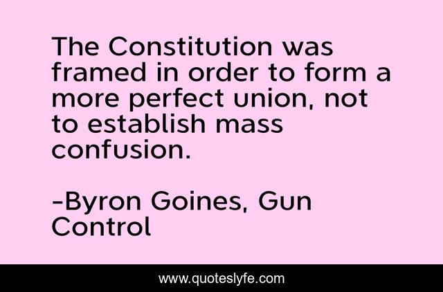 The Constitution was framed in order to form a more perfect union, not to establish mass confusion.