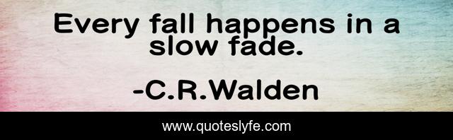 Every fall happens in a slow fade.