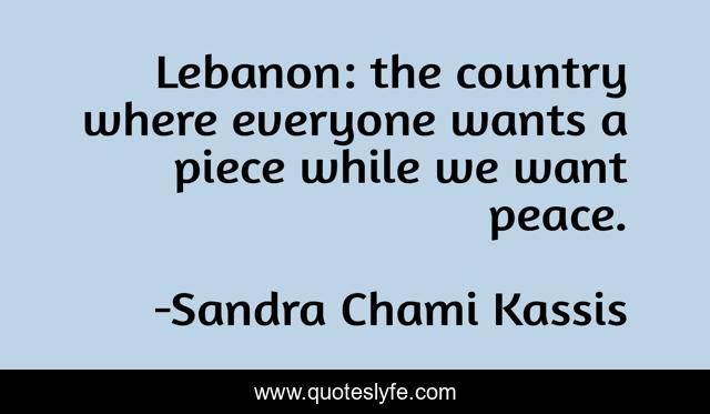 Lebanon: the country where everyone wants a piece while we want peace.
