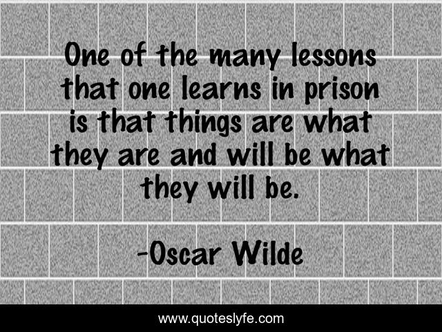 One of the many lessons that one learns in prison is that things are what they are and will be what they will be.