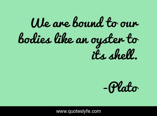 We are bound to our bodies like an oyster to its shell.