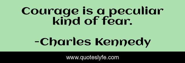 Courage is a peculiar kind of fear.