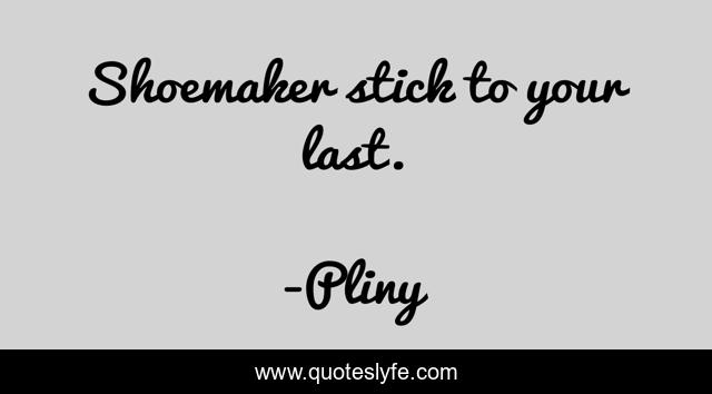 Shoemaker stick to your last.