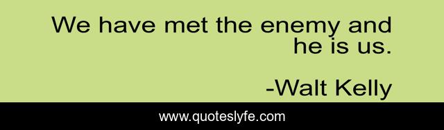 We have met the enemy and he is us.