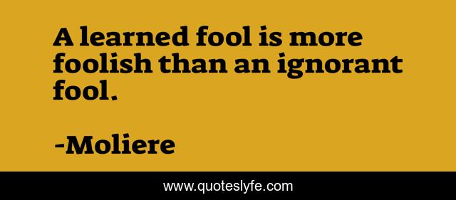 A learned fool is more foolish than an ignorant fool.