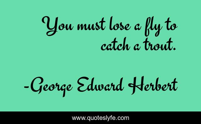 You must lose a fly to catch a trout.