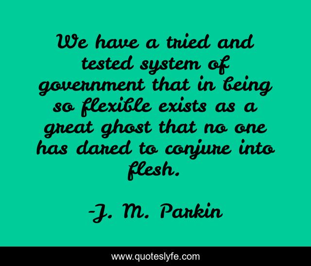 We have a tried and tested system of government that in being so flexible exists as a great ghost that no one has dared to conjure into flesh.