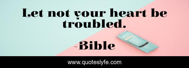 Let not your heart be troubled.