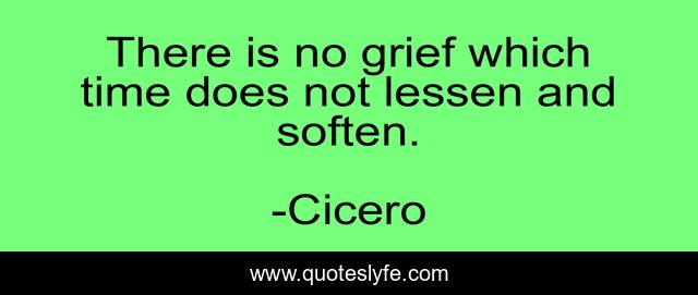 There is no grief which time does not lessen and soften.