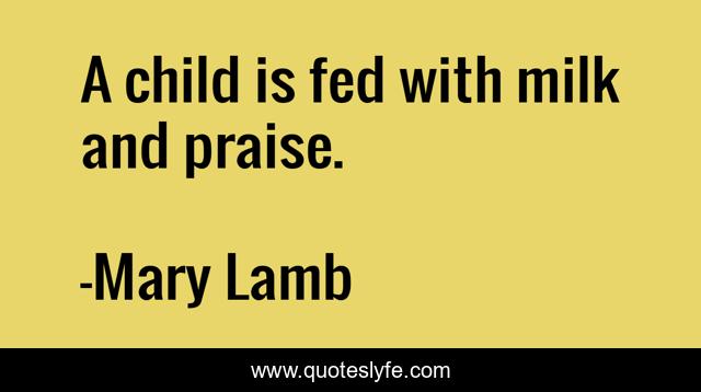A child is fed with milk and praise.