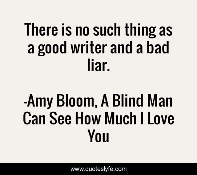There is no such thing as a good writer and a bad liar.