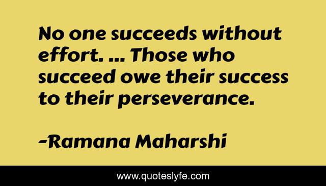 No one succeeds without effort. ... Those who succeed owe their success to their perseverance.