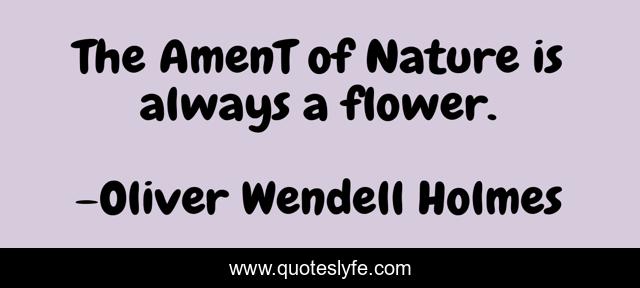 The AmenT of Nature is always a flower.