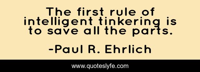 The first rule of intelligent tinkering is to save all the parts.