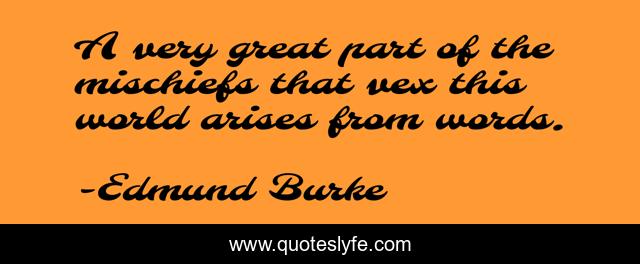 A very great part of the mischiefs that vex this world arises from words.