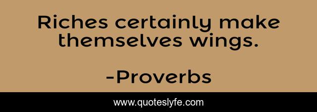 Riches certainly make themselves wings.