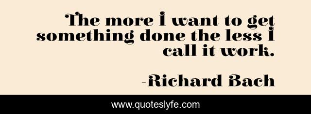 The more I want to get something done the less I call it work.