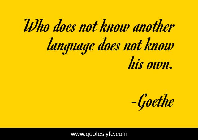 Who does not know another language does not know his own.