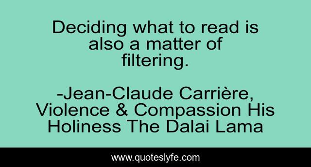Deciding what to read is also a matter of filtering.