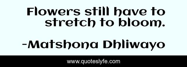 Flowers still have to stretch to bloom.