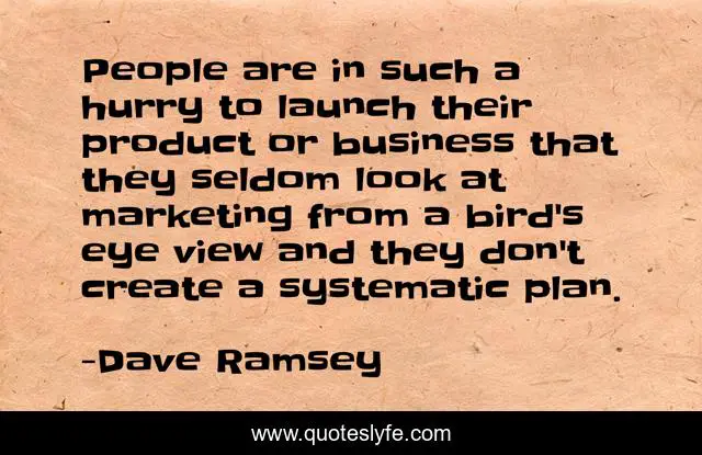 People are in such a hurry to launch their product or business that they seldom look at marketing from a bird's eye view and they don't create a systematic plan.