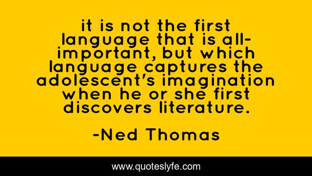 it is not the first language that is all-important, but which language captures the adolescent's imagination when he or she first discovers literature.