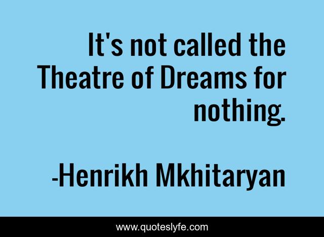 It's not called the Theatre of Dreams for nothing.