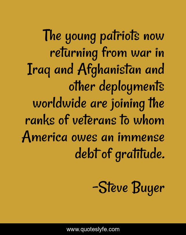 The young patriots now returning from war in Iraq and Afghanistan and other deployments worldwide are joining the ranks of veterans to whom America owes an immense debt of gratitude.