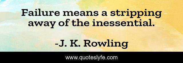 Failure means a stripping away of the inessential.