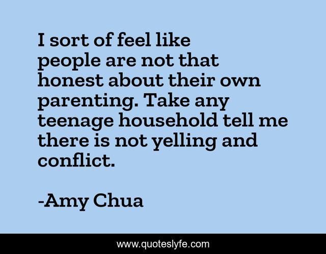 I sort of feel like people are not that honest about their own parenting. Take any teenage household tell me there is not yelling and conflict.