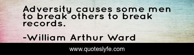Adversity causes some men to break others to break records.