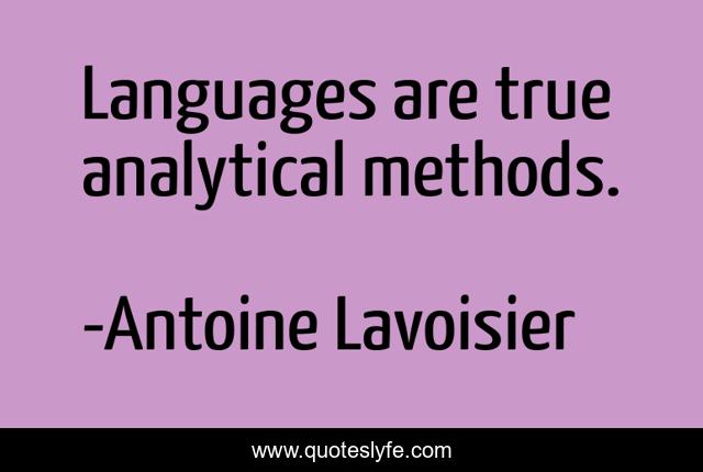 Languages are true analytical methods.