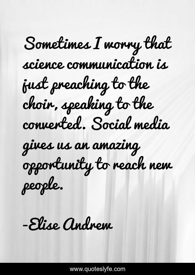 Sometimes I worry that science communication is just preaching to the choir, speaking to the converted. Social media gives us an amazing opportunity to reach new people.