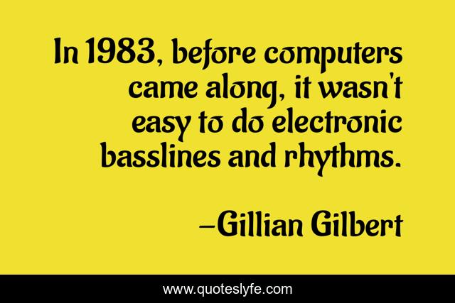 In 1983, before computers came along, it wasn't easy to do electronic basslines and rhythms.