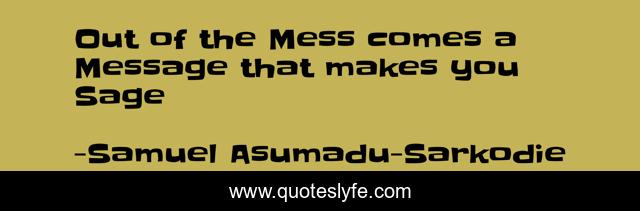Out of the Mess comes a Message that makes you Sage