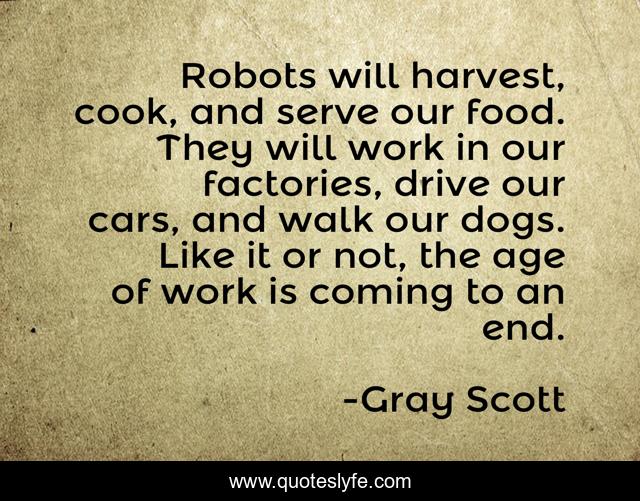 Robots will harvest, cook, and serve our food. They will work in our factories, drive our cars, and walk our dogs. Like it or not, the age of work is coming to an end.