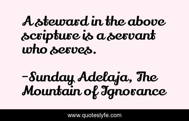 A steward in the above scripture is a servant who serves.