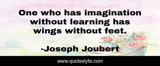 One who has imagination without learning has wings without feet.